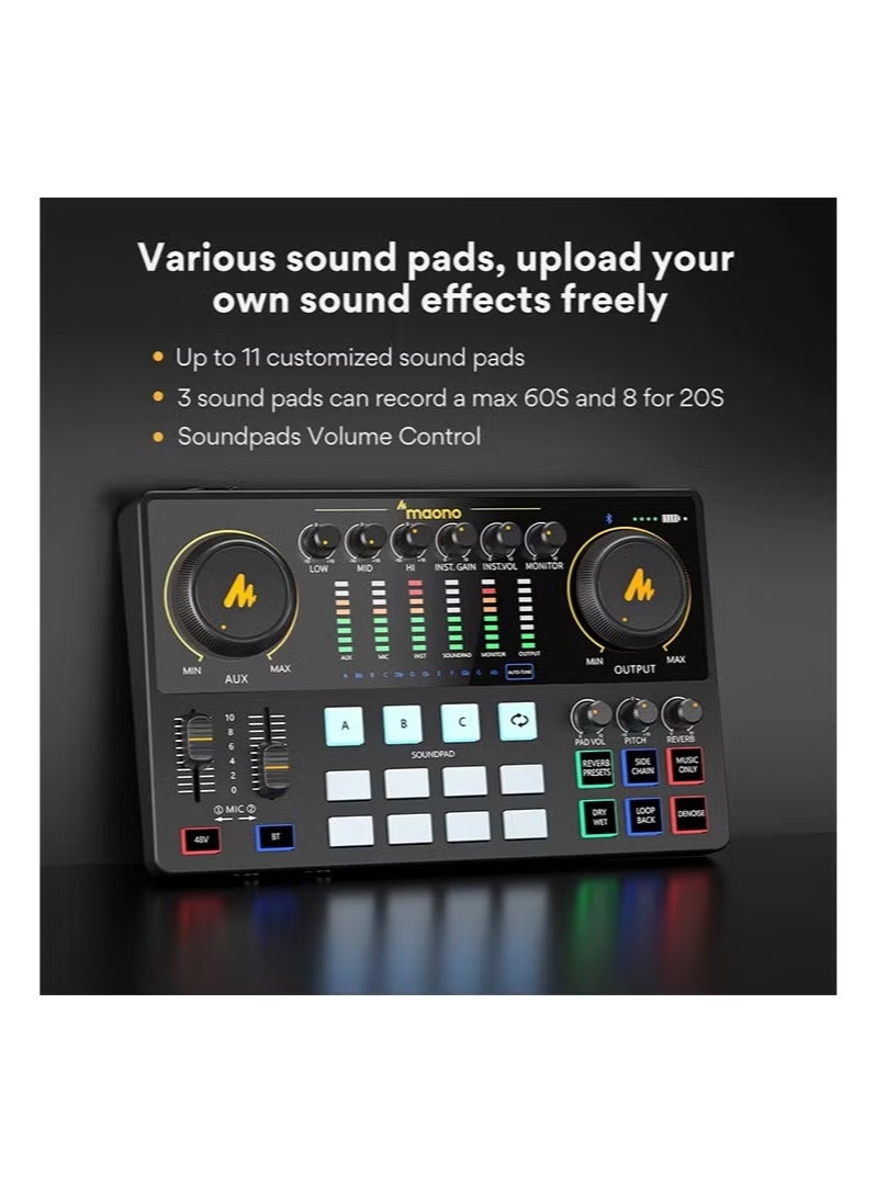 ماونو بطاقة صوت Maono AME2، واجهة صوت Maonocaster، معدات بودكاست، خلاط استوديو متعدد الإمكانات للبث المباشر، الجيتار، الكمبيوتر الشخصي - Image 4